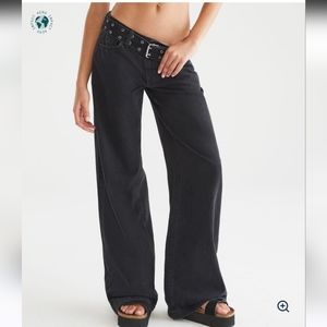 Size 10 Aerpostale Low Rise Wide Leg Black Jeans